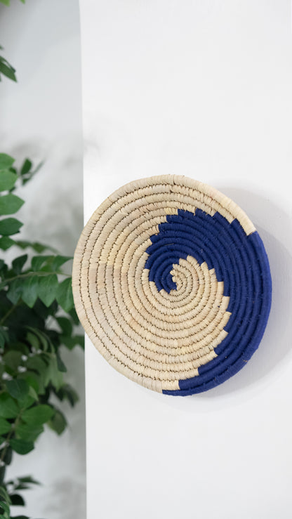 Wall Basket Blue Swirl